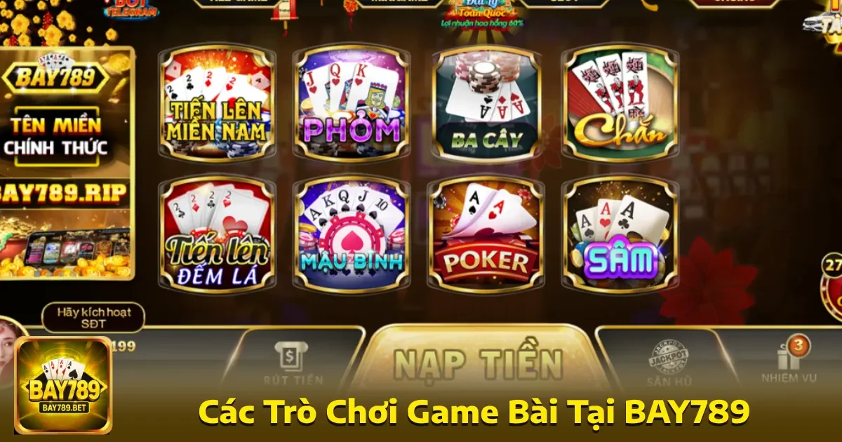 Bay789 19 Sảnh Game Bài tại sân chơi mang đến trải nghiệm chân thực và sống động.